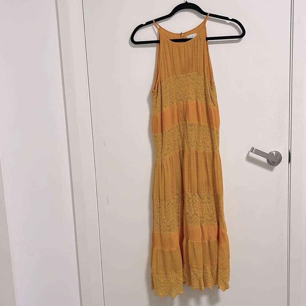 Anthropologie HD in Paris Marigold Tiered Sleeveless MIDI Dress - Picture 4 of 6
